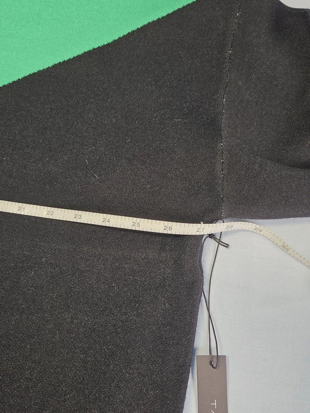 Tahari Green Black Colorblock Cowl Neck Sweater - Picture 4 of 6